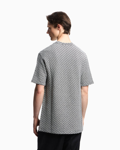 Emporio Armani Icon viscose-blend jacquard jersey jumper with op-art motif
