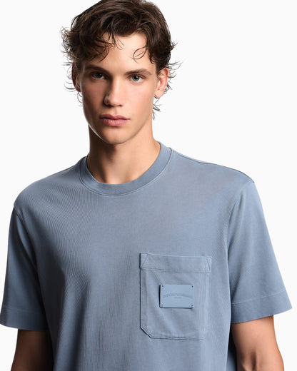 Emporio Armani ASV jersey T-shirt with leather logo patch
