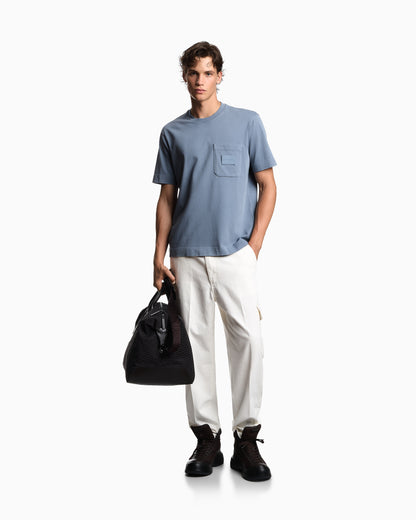 Emporio Armani ASV jersey T-shirt with leather logo patch
