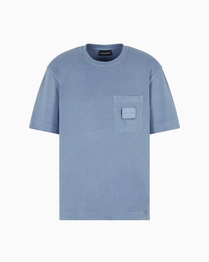 Emporio Armani ASV jersey T-shirt with leather logo patch