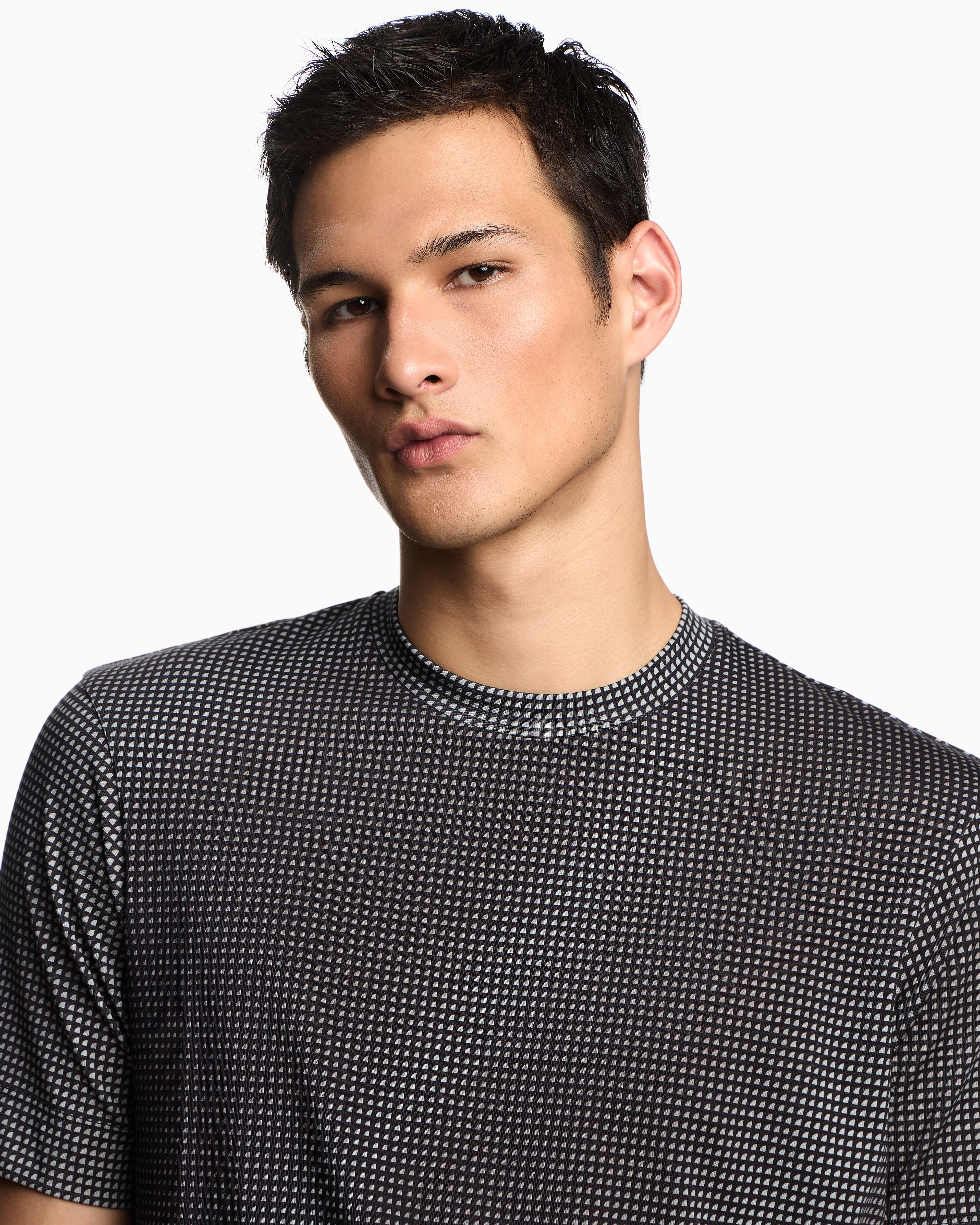 Emporio Armani ASV jersey T-shirt with all-over op-art print