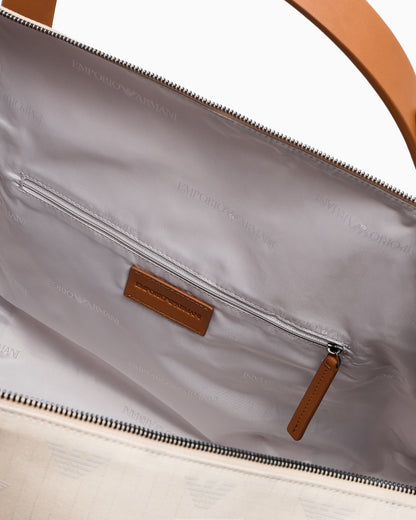 Emporio Armani All-over eagle canvas weekend bag