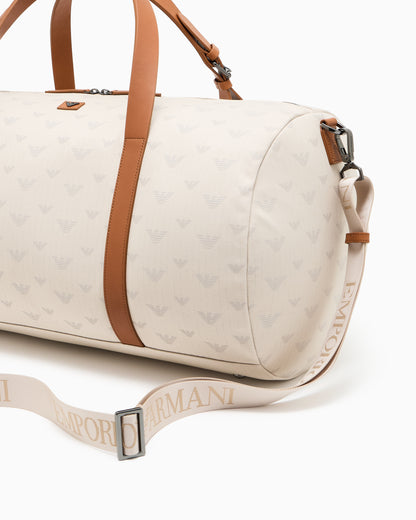 Emporio Armani All-over eagle canvas weekend bag