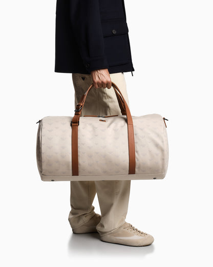 Emporio Armani All-over eagle canvas weekend bag