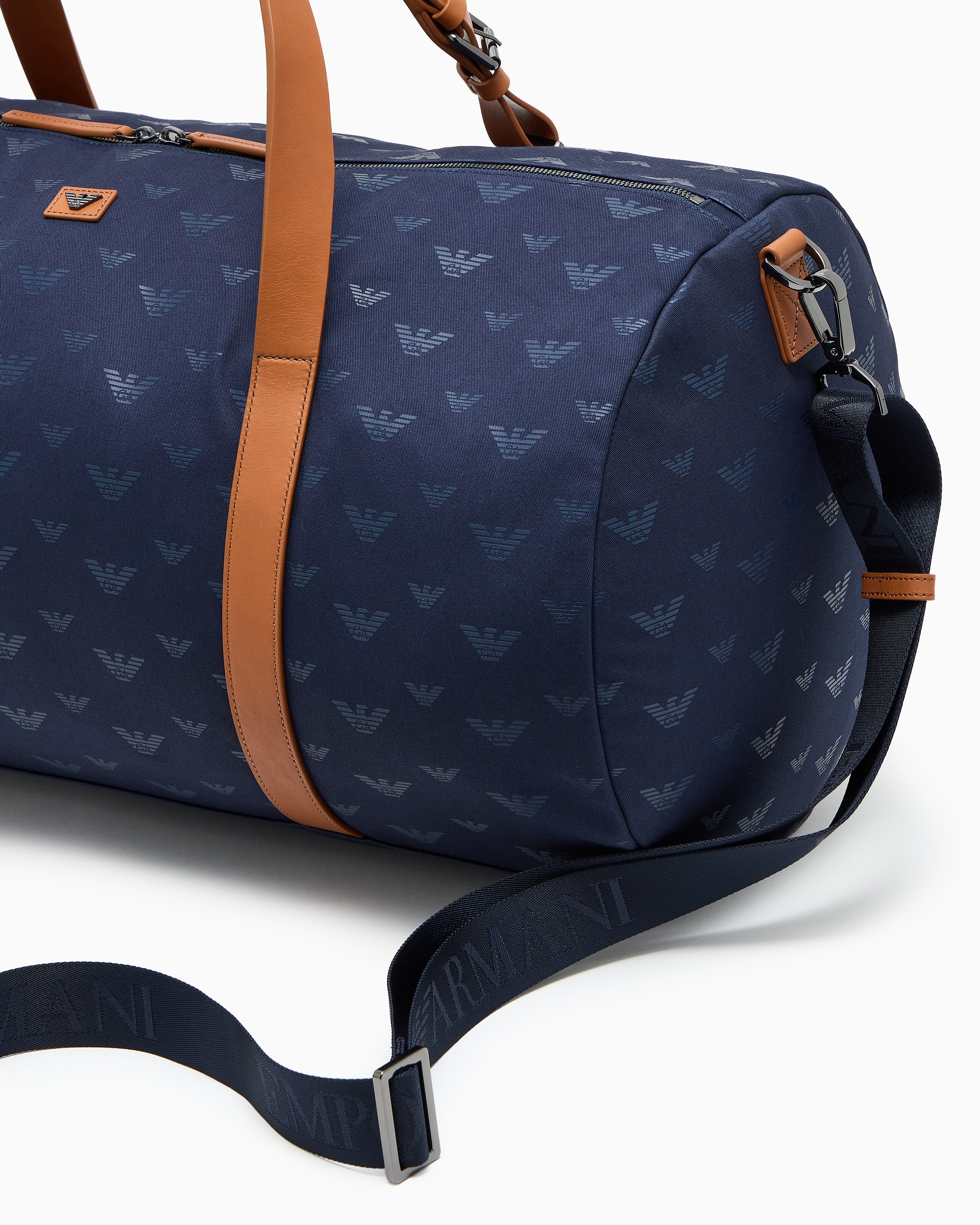 Emporio Armani All-over eagle canvas weekend bag