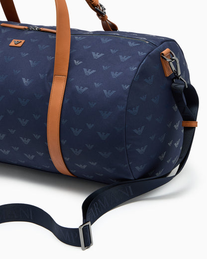 Emporio Armani All-over eagle canvas weekend bag