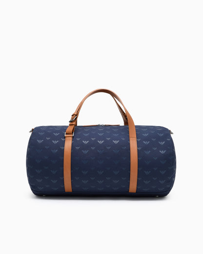 Emporio Armani All-over eagle canvas weekend bag