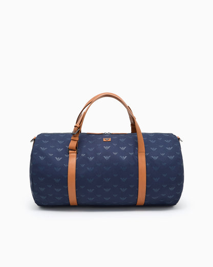 Emporio Armani All-over eagle canvas weekend bag