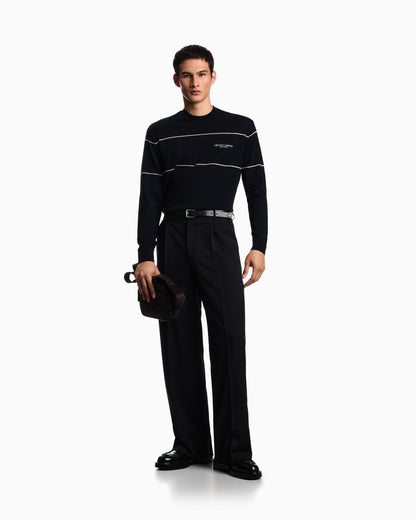 Emporio Armani Virgin-wool jumper with jacquard logo