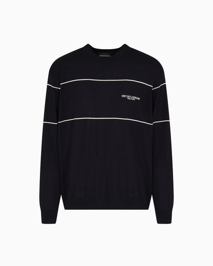 Emporio Armani Virgin-wool jumper with jacquard logo
