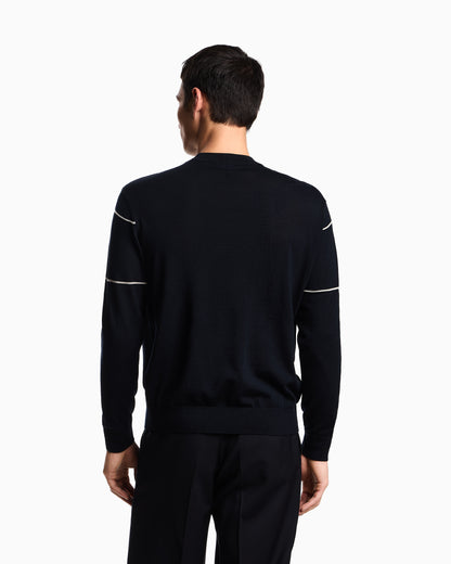 Emporio Armani Virgin-wool jumper with jacquard logo
