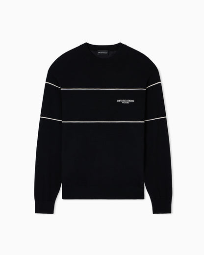Emporio Armani Virgin-wool jumper with jacquard logo