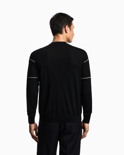 Emporio Armani Virgin-wool jumper with jacquard logo
