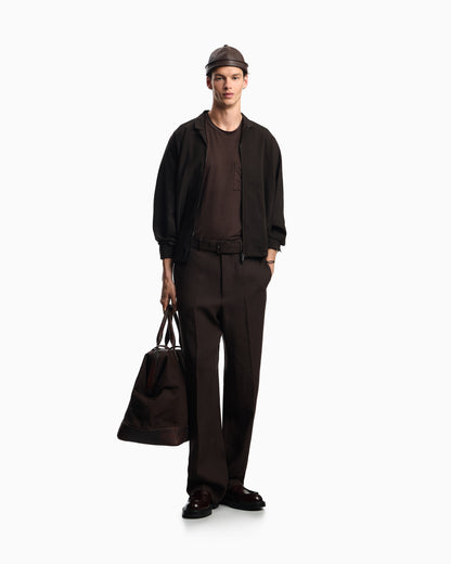 Emporio Armani Linen T-shirt with eagle embroidery patch