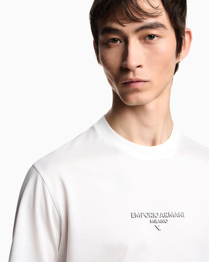 Emporio Armani Lyocell blend jersey T-shirt with 3D-effect logo