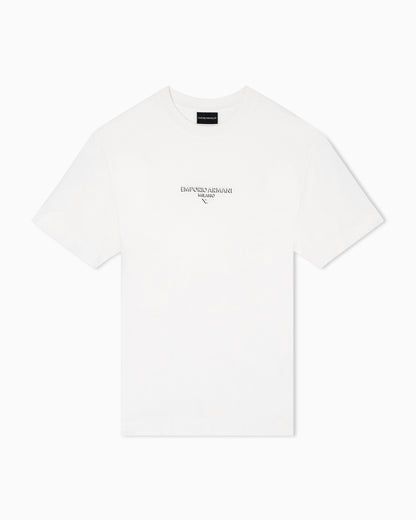 Emporio Armani Lyocell blend jersey T-shirt with 3D-effect logo