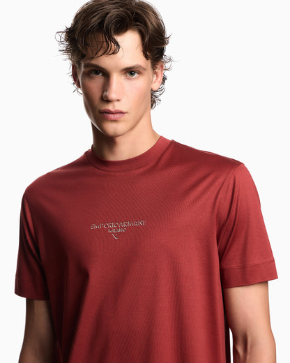 Emporio Armani Lyocell blend jersey T-shirt with 3D-effect logo