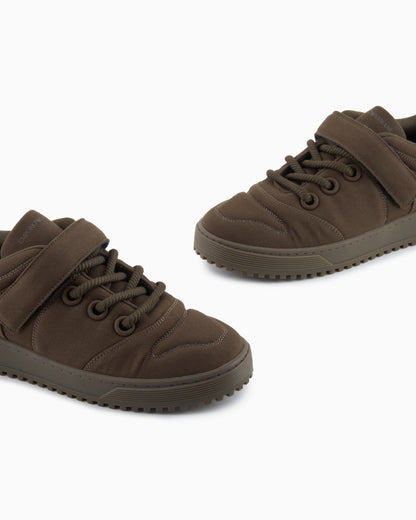 Emporio Armani Fabric Sneakers With Laces And Velcro Green