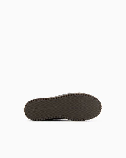 Emporio Armani Fabric Sneakers With Laces And Velcro Green