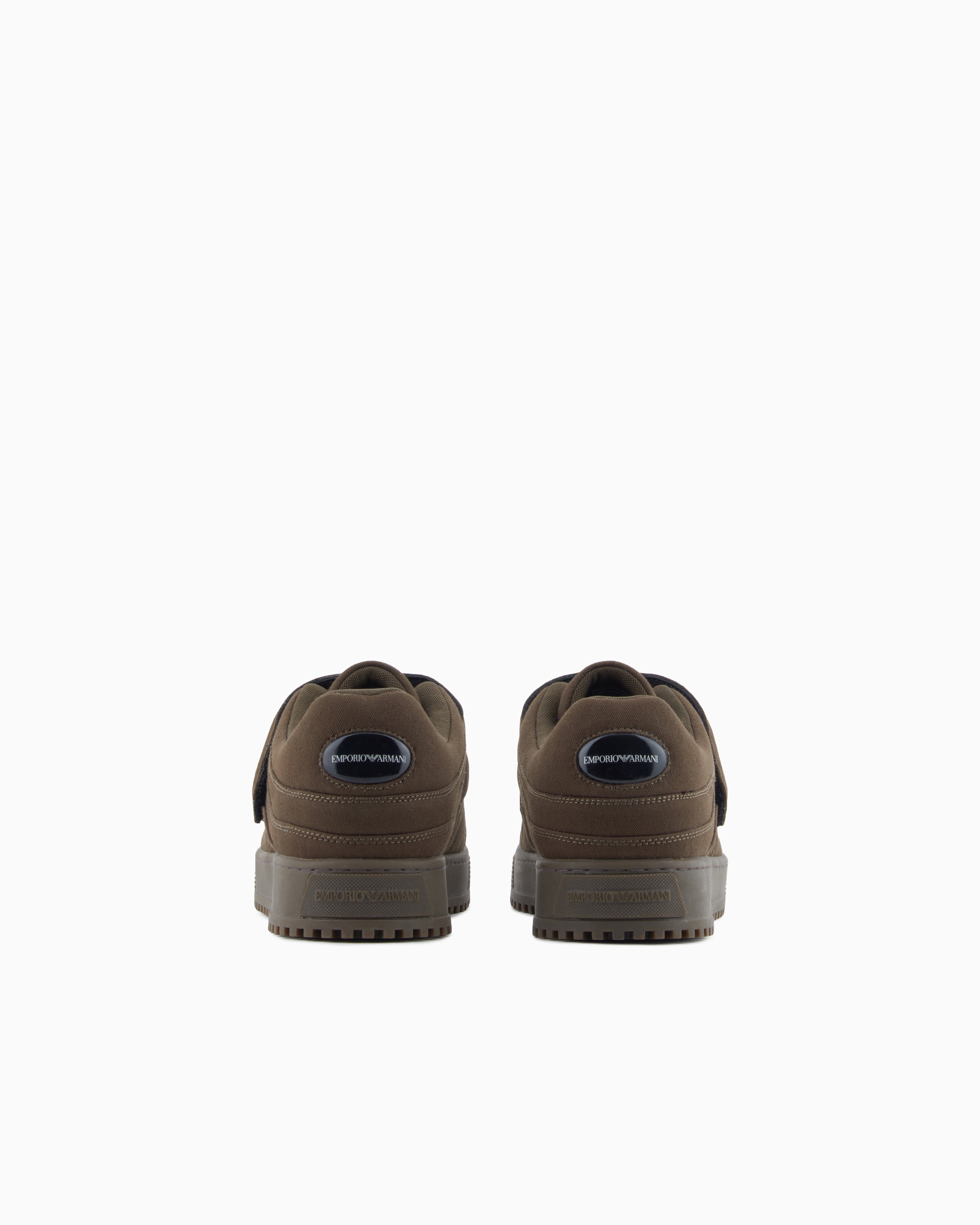 Emporio Armani Fabric Sneakers With Laces And Velcro Green