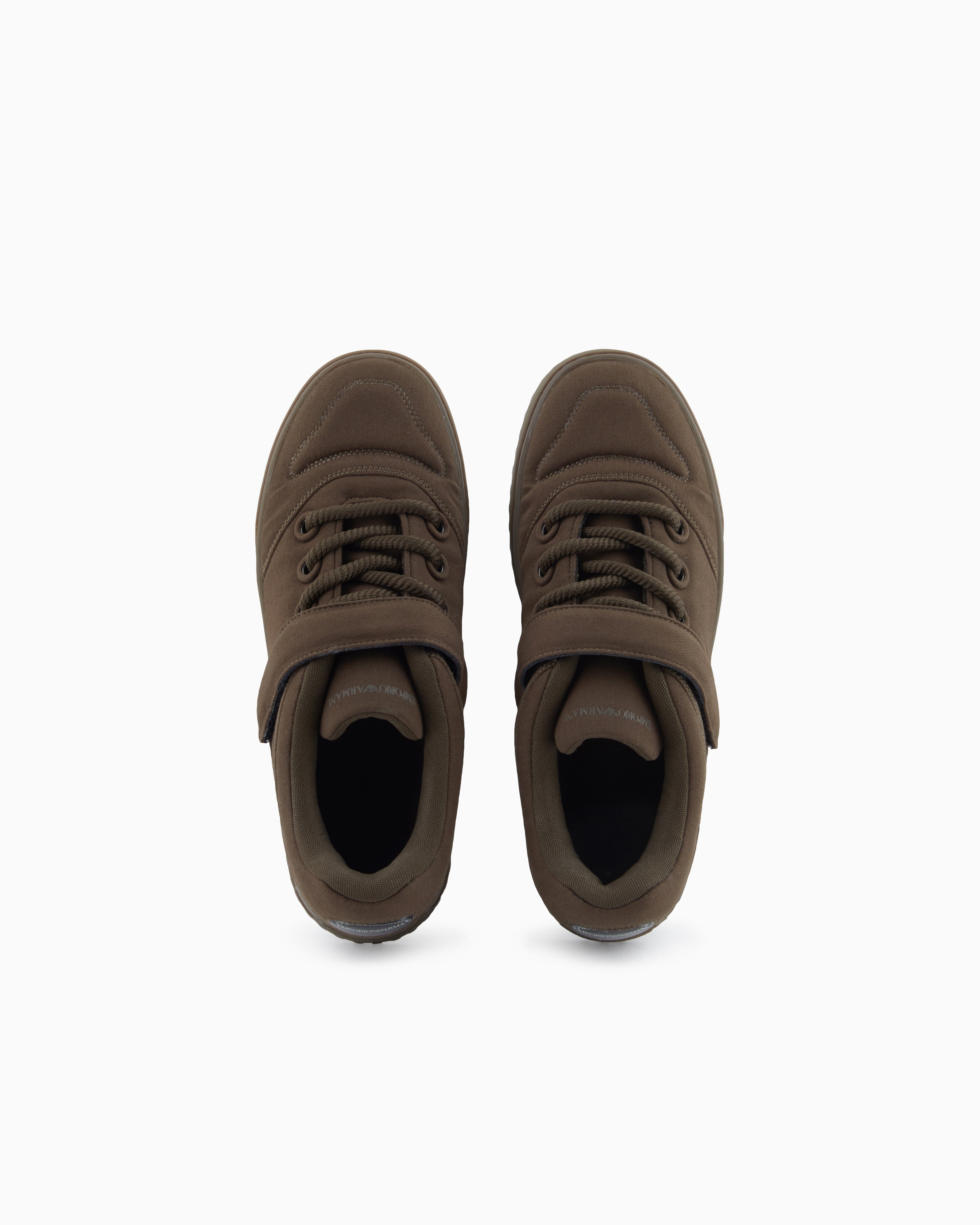 Emporio Armani Fabric Sneakers With Laces And Velcro Green