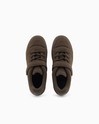 Emporio Armani Fabric Sneakers With Laces And Velcro Green