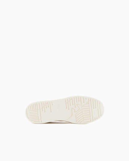 Emporio Armani Leather Sneakers With An Embossed Print Two-Tone