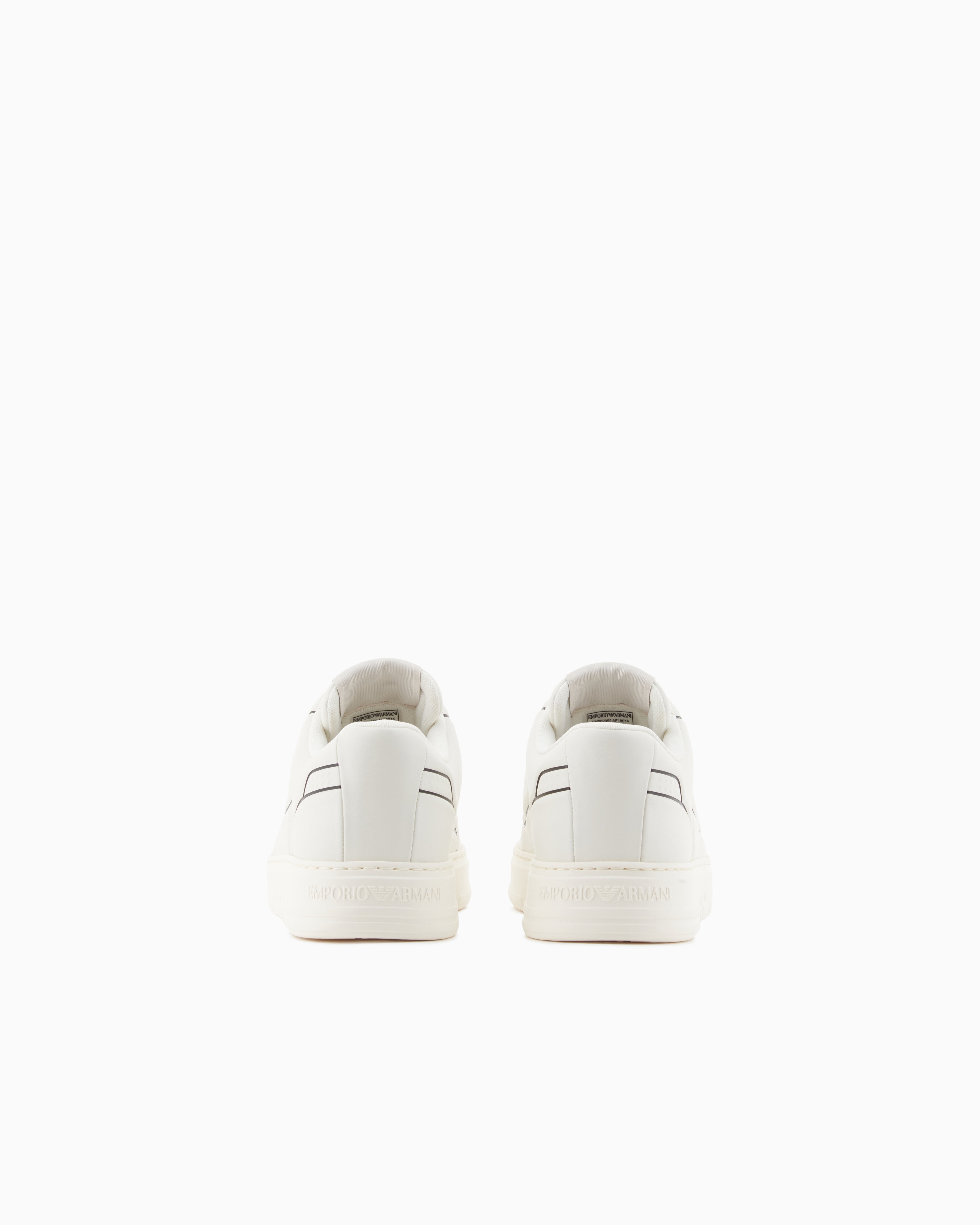 Emporio Armani Leather Sneakers With An Embossed Print Two-Tone