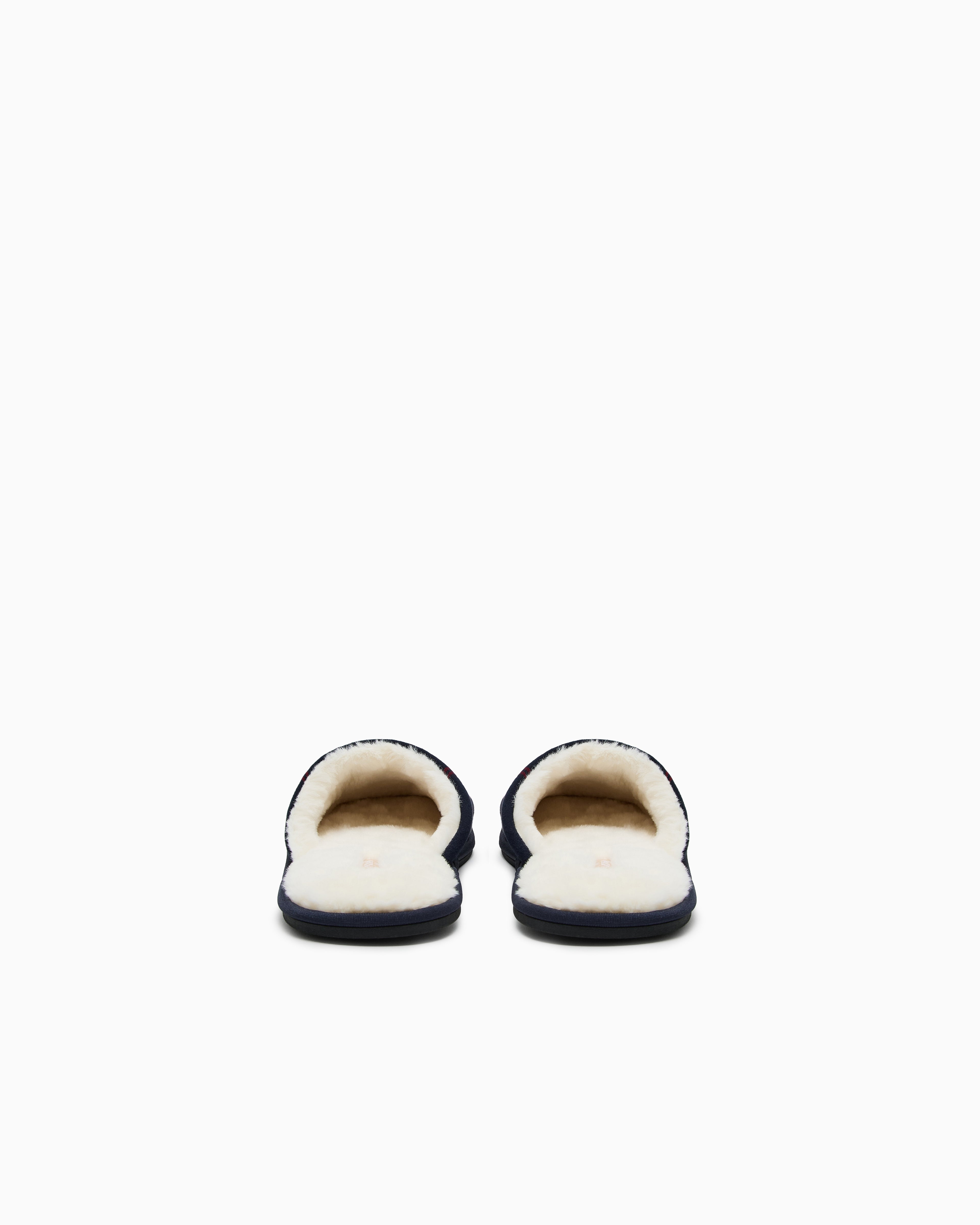 Emporio Armani Tartan motif flannel slippers