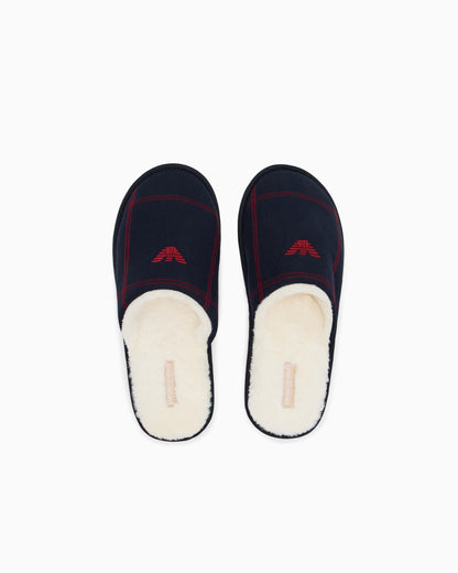Emporio Armani Tartan motif flannel slippers