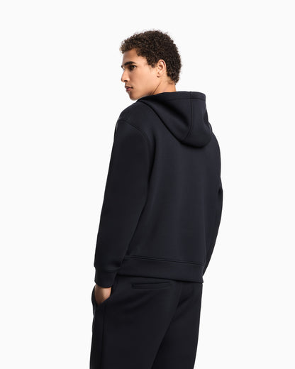 Emporio Armani ASV Lyocell-blend bonded jersey zip-up sweatshirt with hood