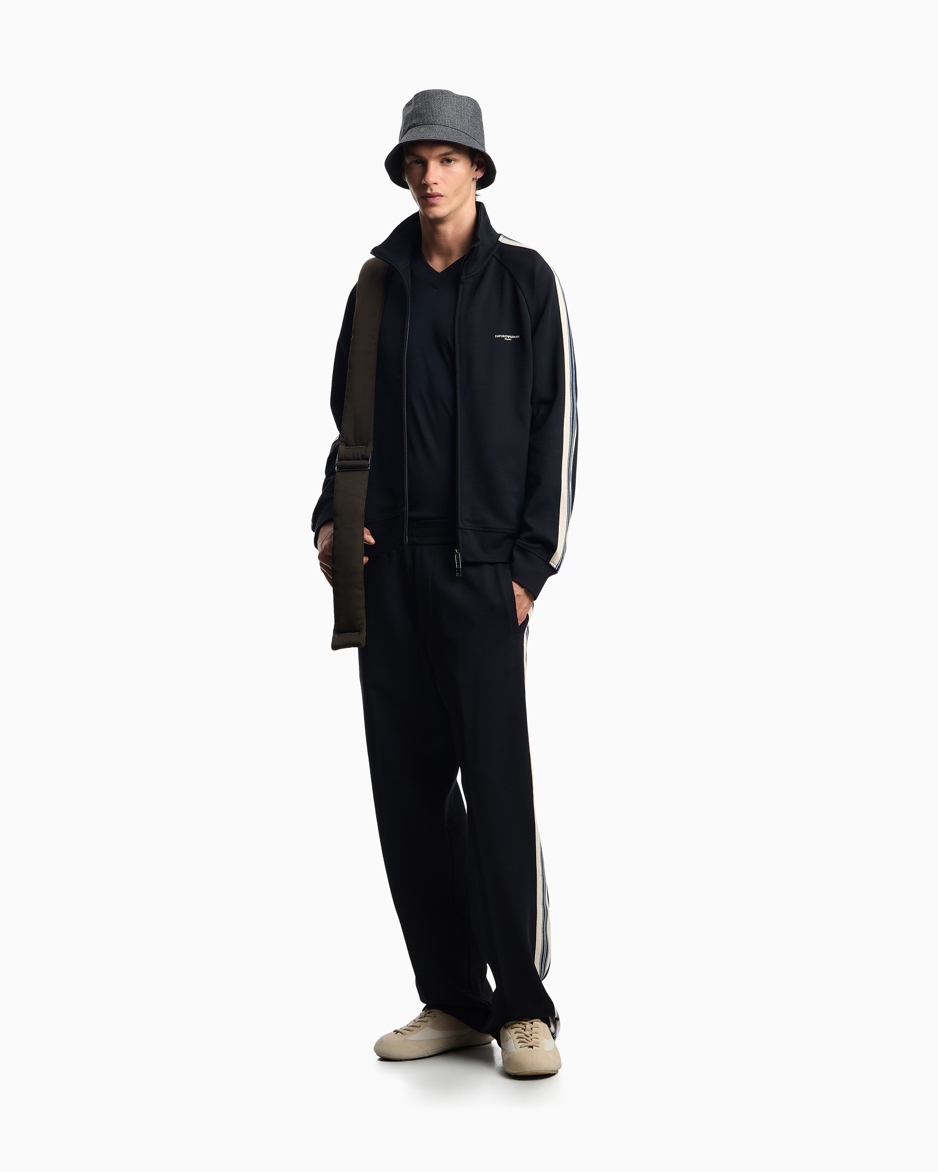 Emporio Armani ASV full-zip sweatshirt in jersey with contrasting bands