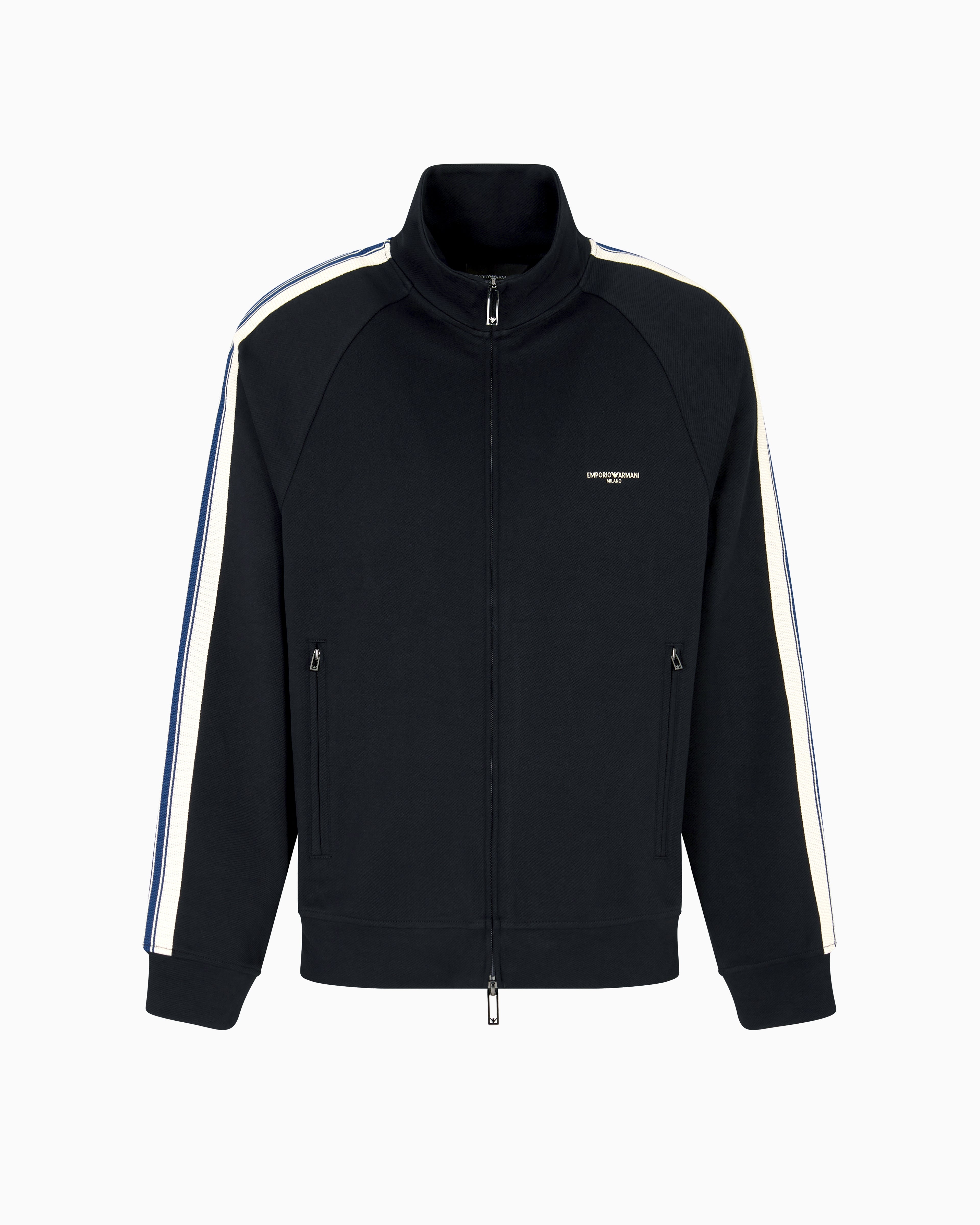 Emporio Armani ASV full-zip sweatshirt in jersey with contrasting bands