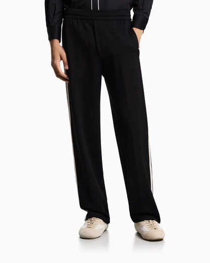 Emporio Armani ASV jersey trousers with elasticated waist and contrasting bands