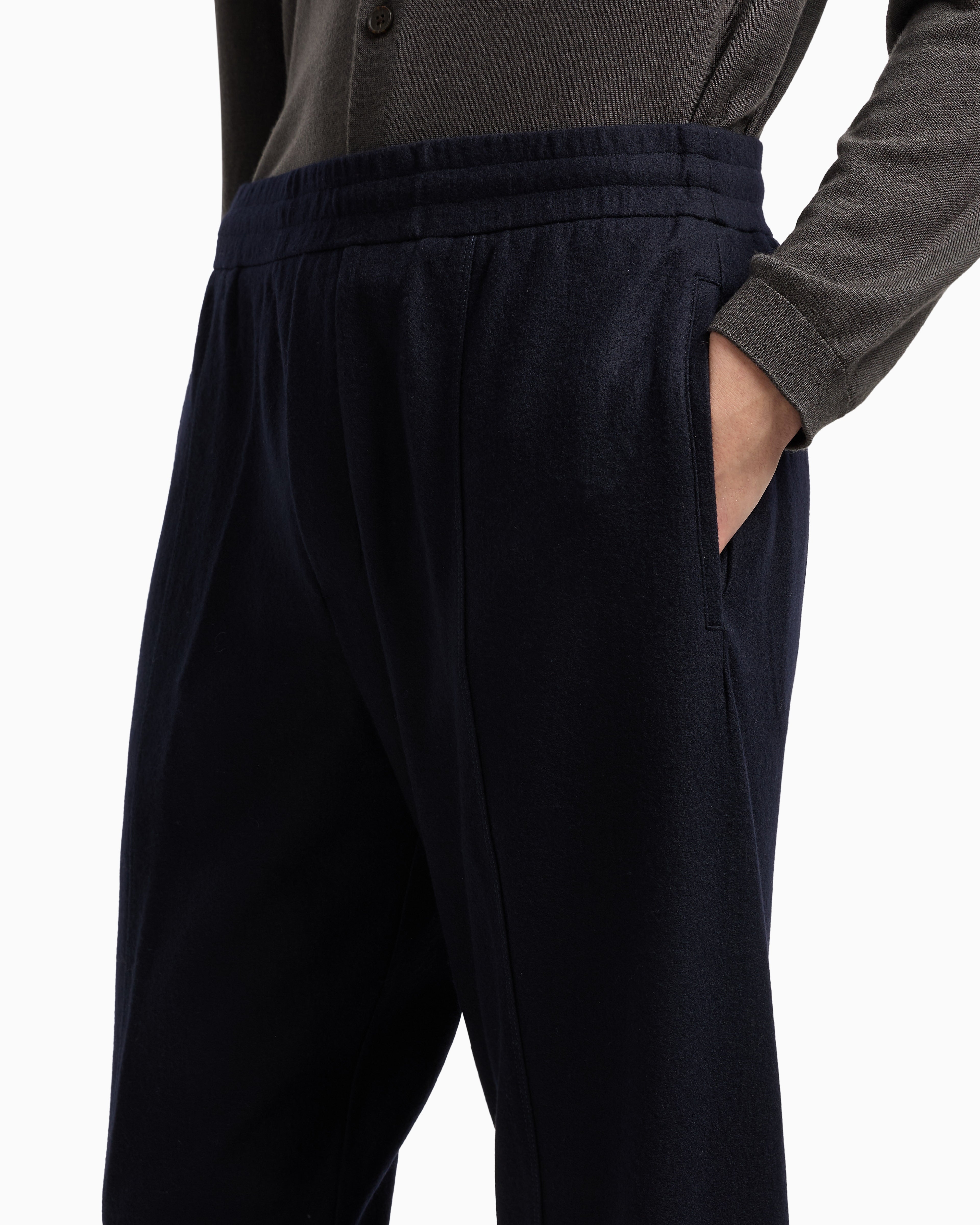 Emporio Armani Travel Essentials virgin-wool flannel joggers