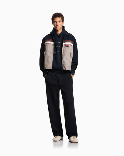 Emporio Armani Double-jersey hooded sweatshirt with 3D-effect logo