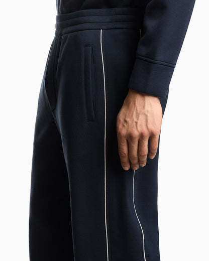 Emporio Armani Double-jersey trousers with piping