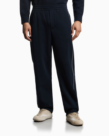 Emporio Armani Double-jersey trousers with piping