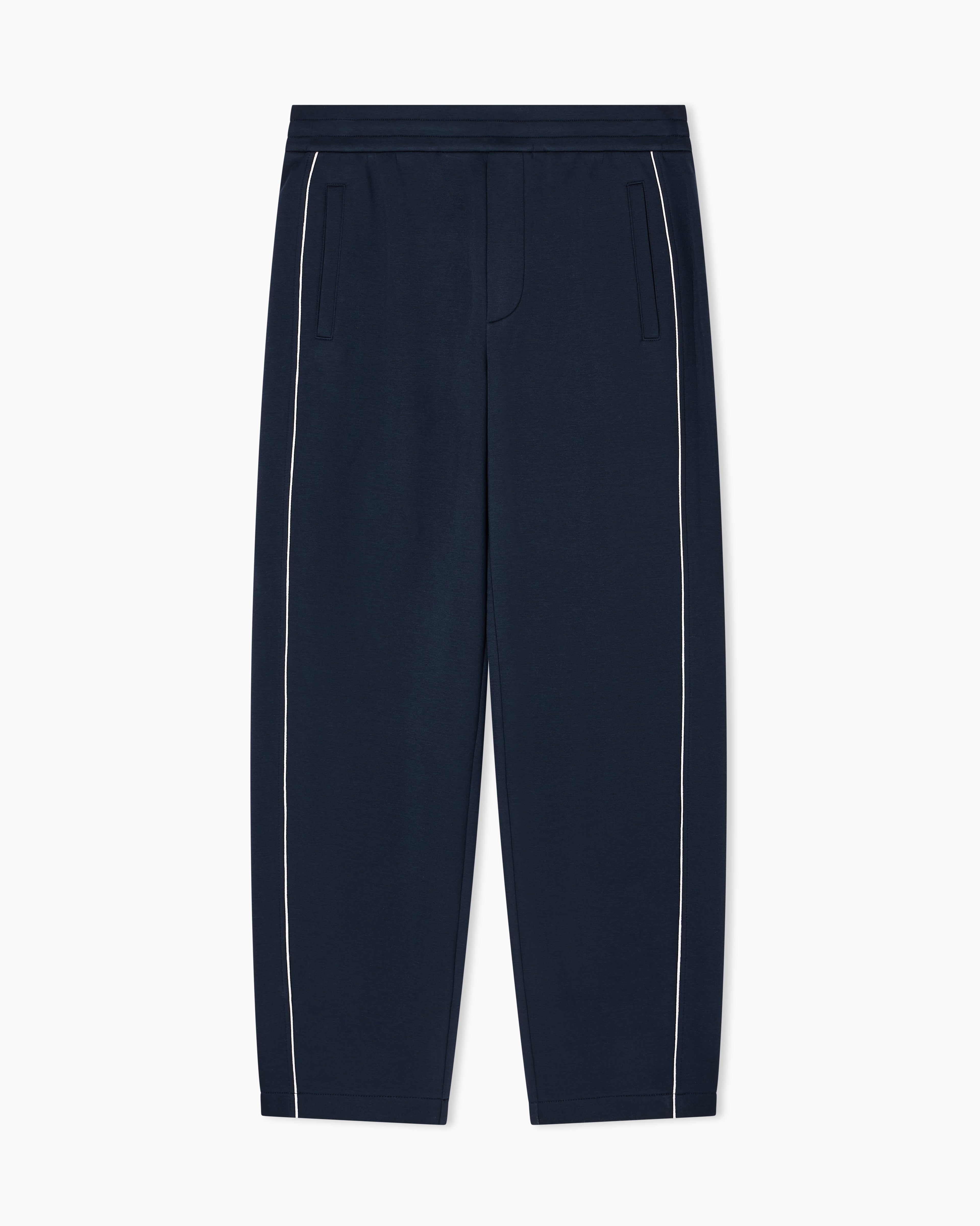 Emporio Armani Double-jersey trousers with piping