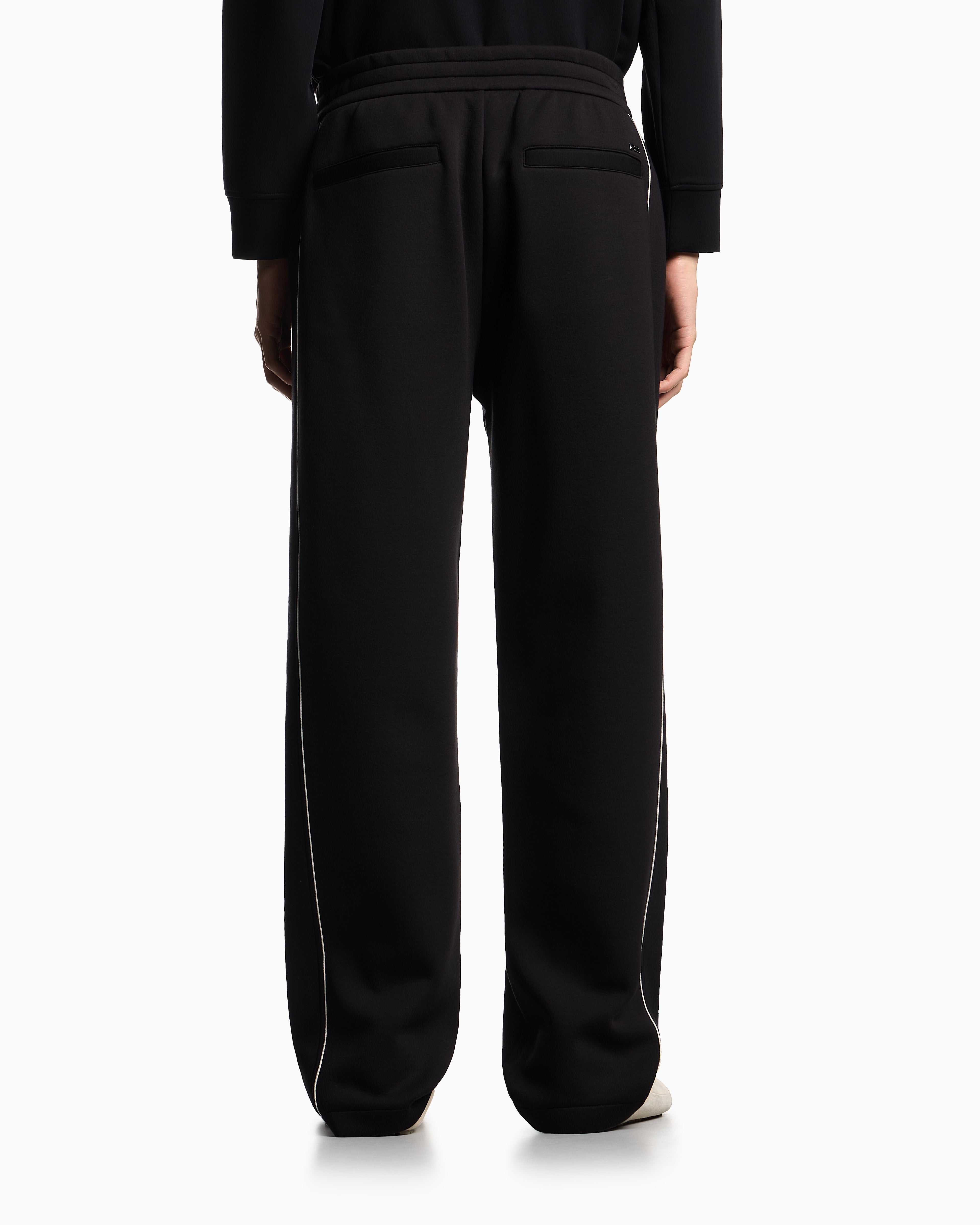 Emporio Armani Double-jersey trousers with piping