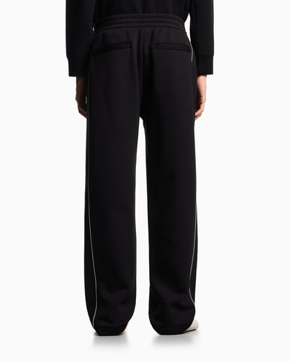 Emporio Armani Double-jersey trousers with piping