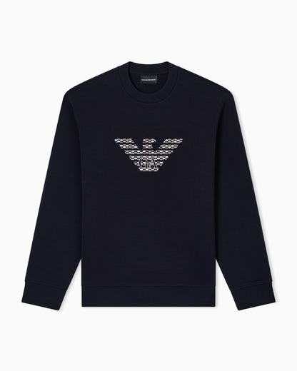 Emporio Armani ASV double-jersey sweatshirt with oversized embroidery