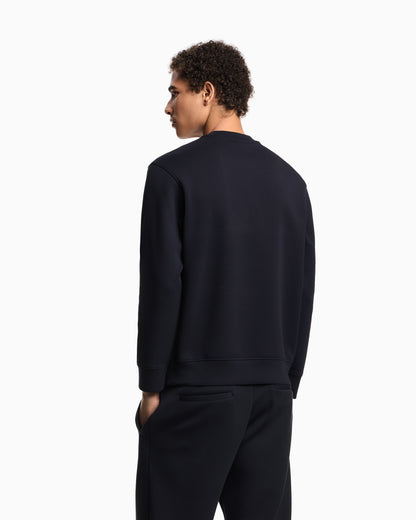 Emporio Armani ASV double-jersey sweatshirt with oversized embroidery