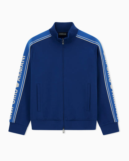 Emporio Armani ASV double-jersey full-zip sweatshirt with logo stripe
