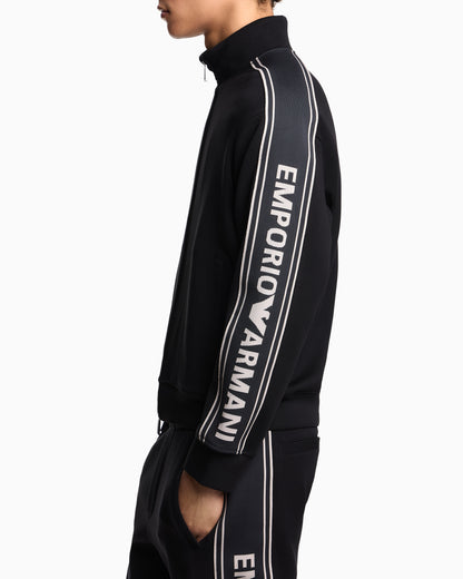Emporio Armani ASV double-jersey full-zip sweatshirt with logo stripe