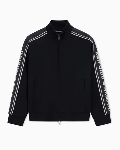 Emporio Armani ASV double-jersey full-zip sweatshirt with logo stripe