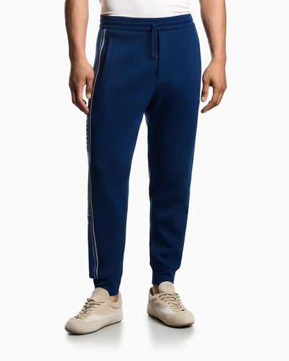 Emporio Armani ASV double-jersey joggers with logo stripes