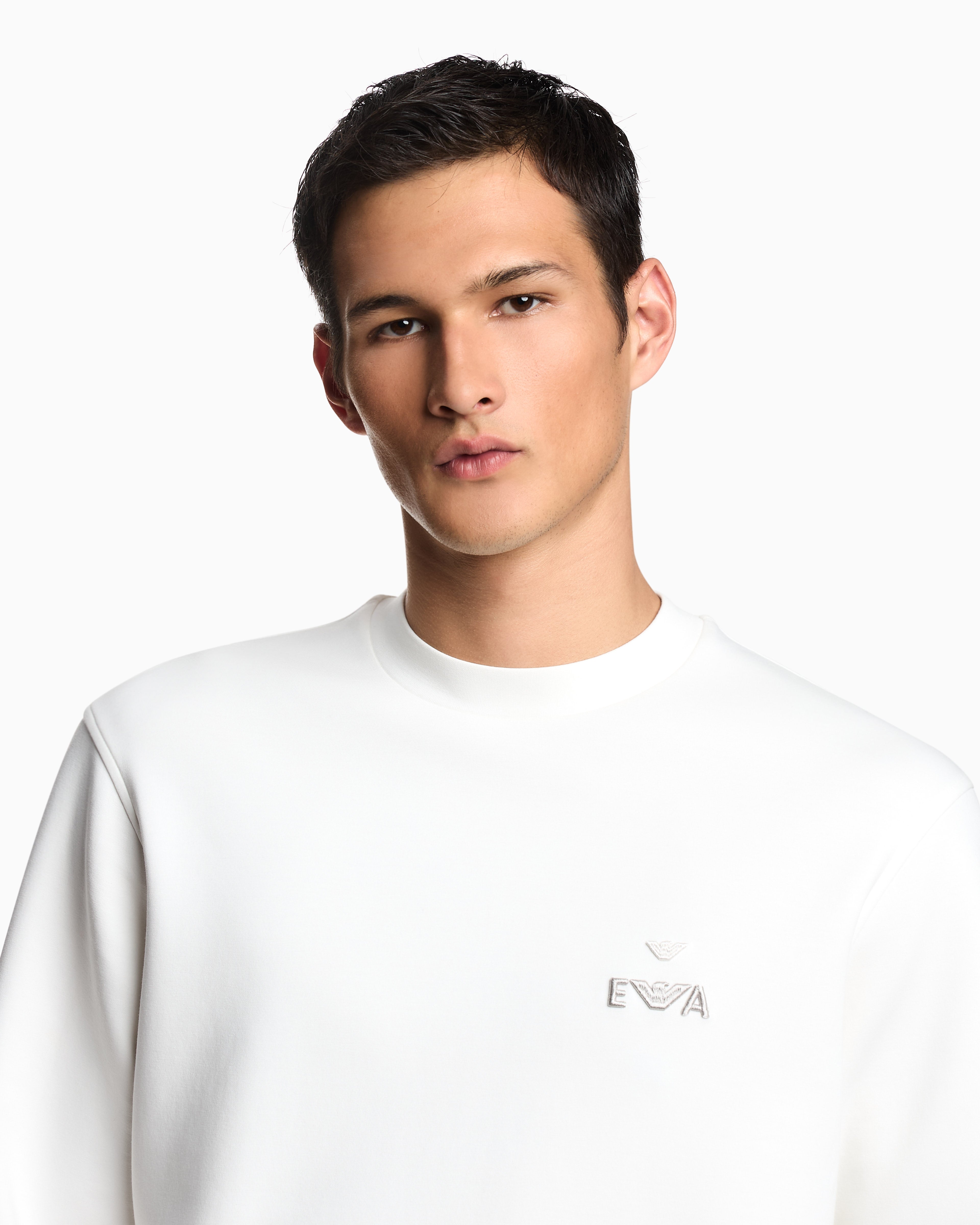 Emporio Armani ASV jersey sweatshirt with super-embossed EA embroidery