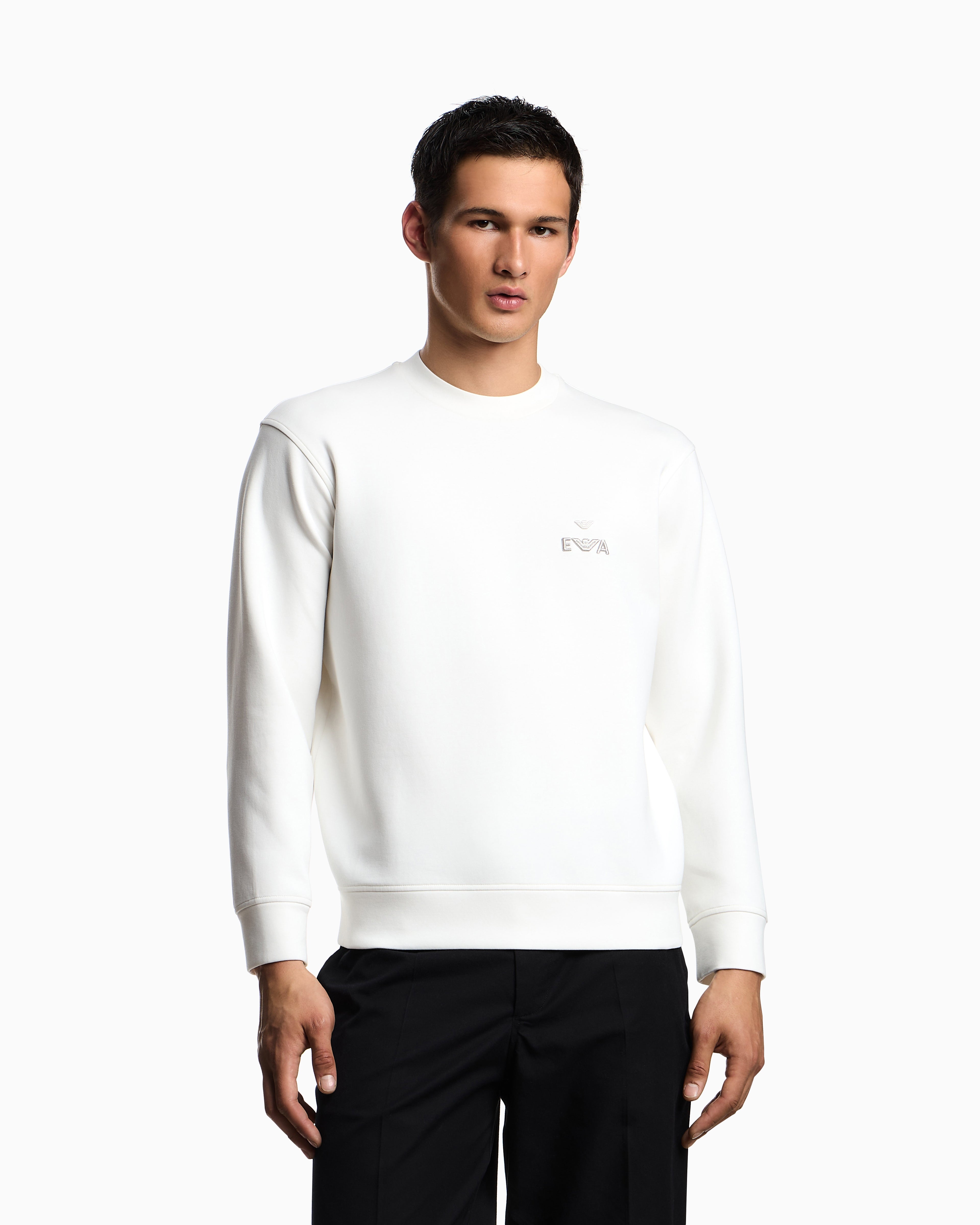 Emporio Armani ASV jersey sweatshirt with super-embossed EA embroidery