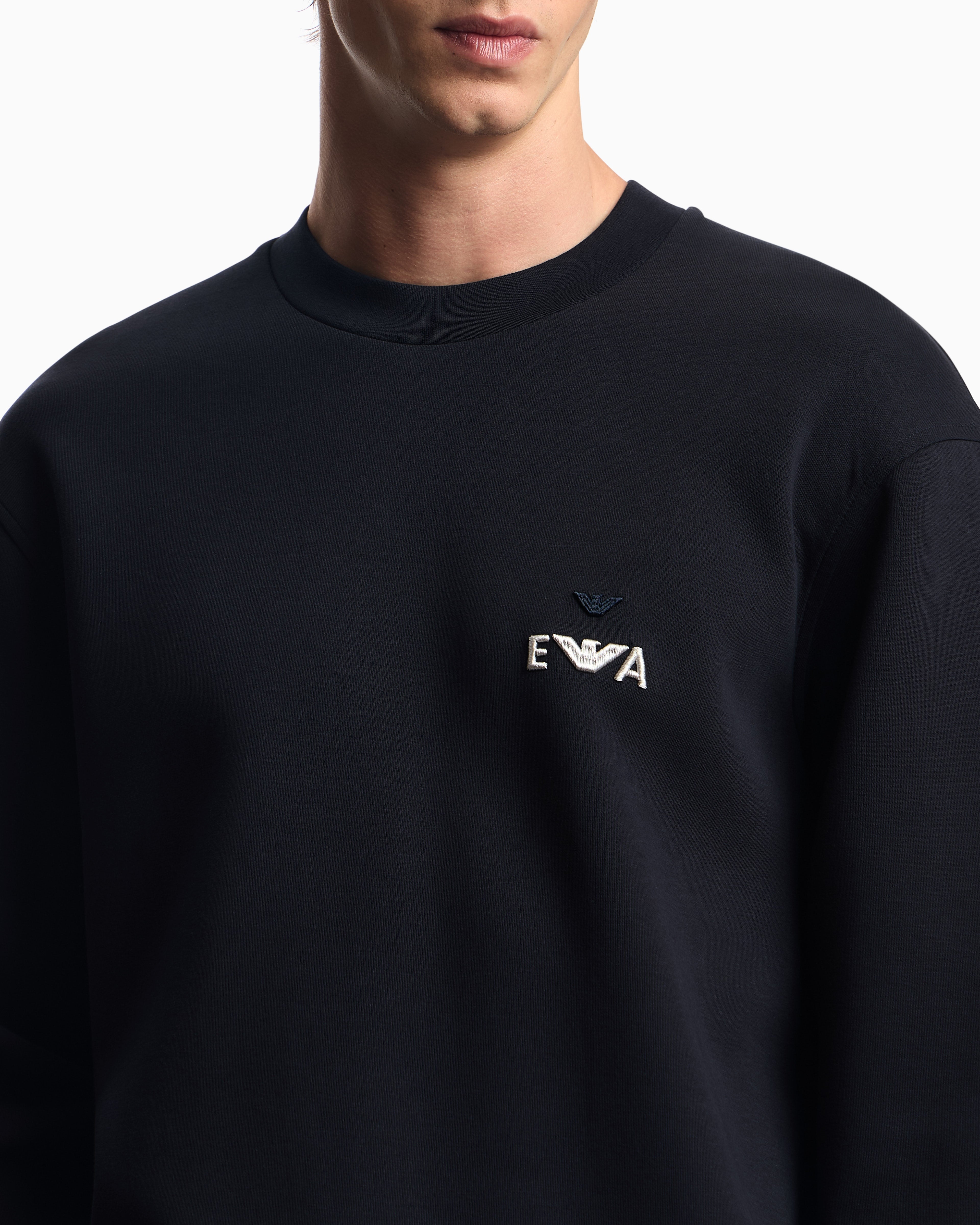 Emporio Armani ASV jersey sweatshirt with super-embossed EA embroidery